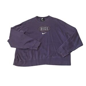 Nike Women’s Embroidered Purple Crewneck Sweatshirt